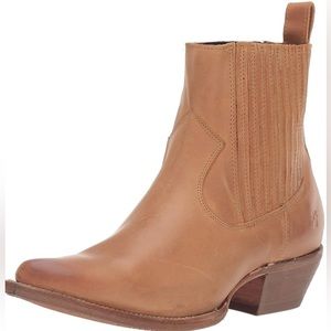 Frye Tan Leather Ankle Boots